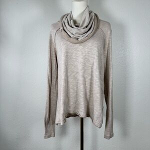 Free People cotton beach coastal grandma Cocoon Cowl Neck Hoodie Pullover